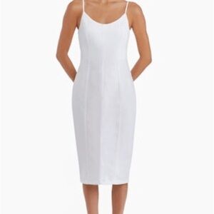 Amanda Uprichard Rocco Midi Dress in White Wash